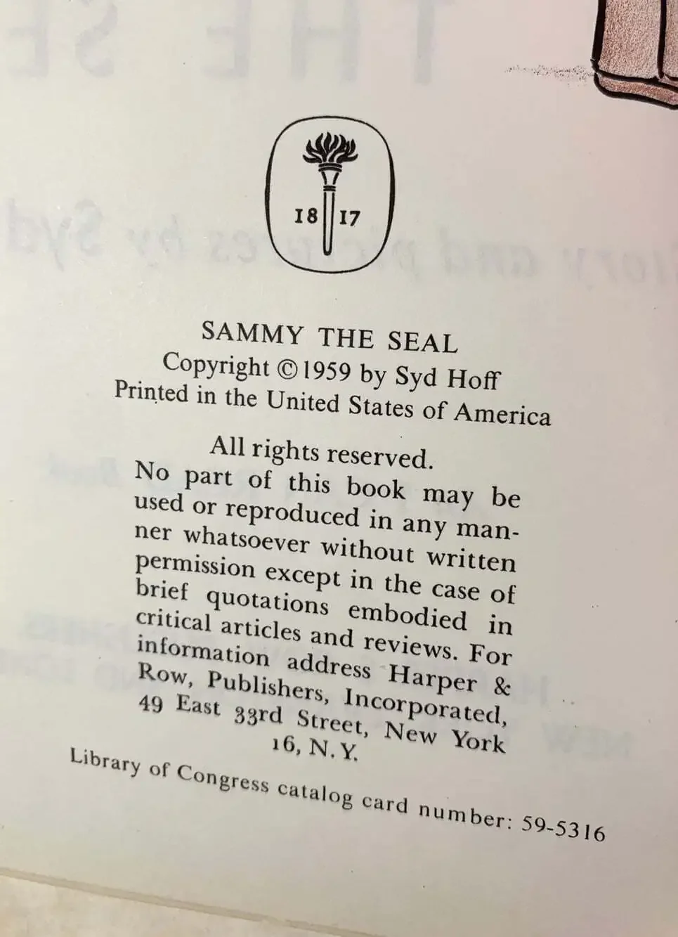 Sammy the seal Vintage Children’s Book